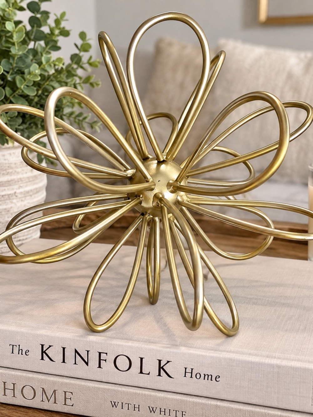 Decorative Gold Metal Starburst Sculpture